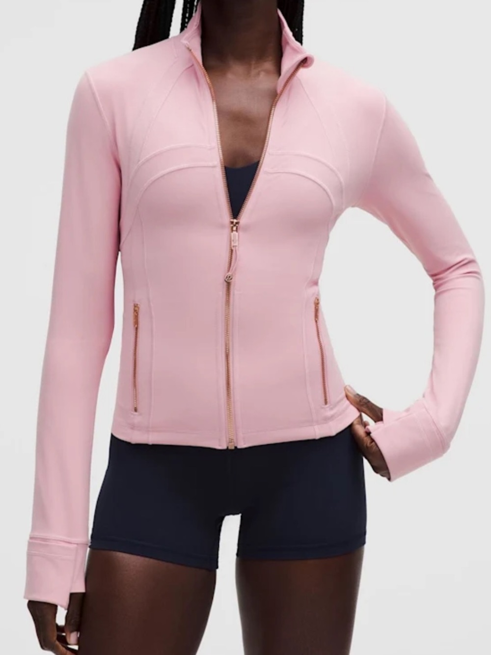 Lululemon Define Cropped Jacket Nulu- Pink Haze/Rose Gold Sz 12